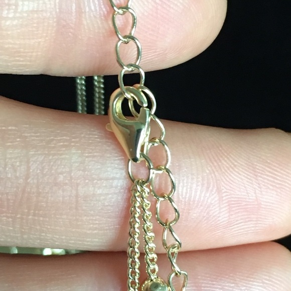 Double Layered Gold Tone Necklace - Picture 5 of 9